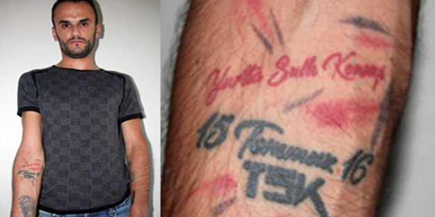 FETÖ'cü koluna 'Yurtta Sulh Konseyi' dövmesi...