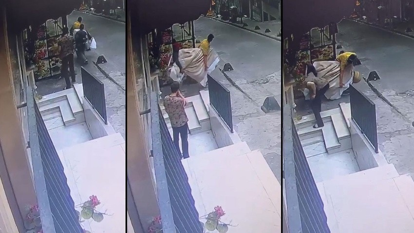 Komedi filmlerini aratmayan olay! "Yardımsever" esnaf, hırsıza televizyon çalarken böyle yardım etti