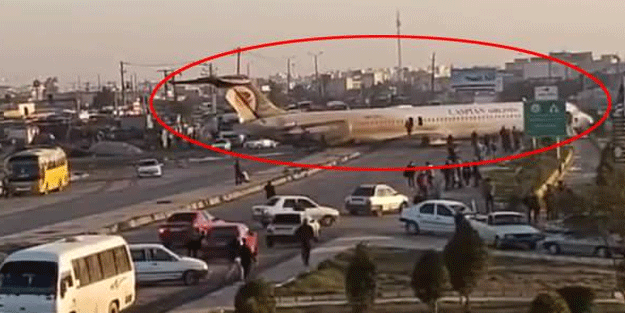 Komşuda korku dolu anlar! Yolcu uçağı ana yola indi
