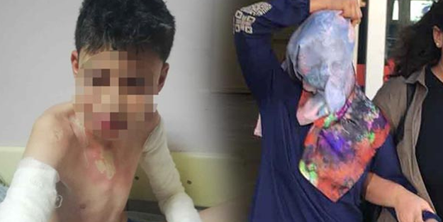 Komşusu ve çocuklarının üzerine kezzap atan cani komşu tutuklandı
