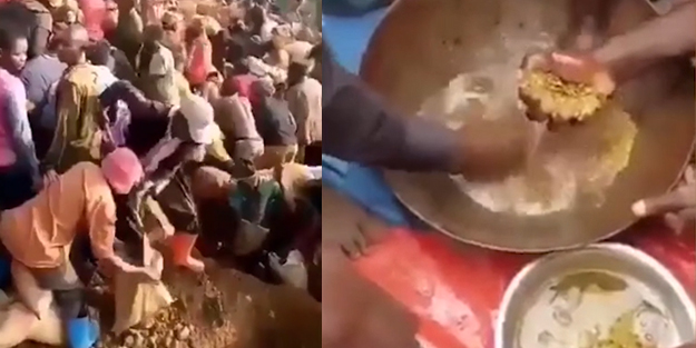 Altın yatakları keşfi izdihama neden oldu! Elleriyle altın topladılar