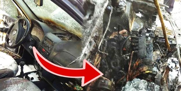 Kontağı çevirdi, araba bu hale geldi...