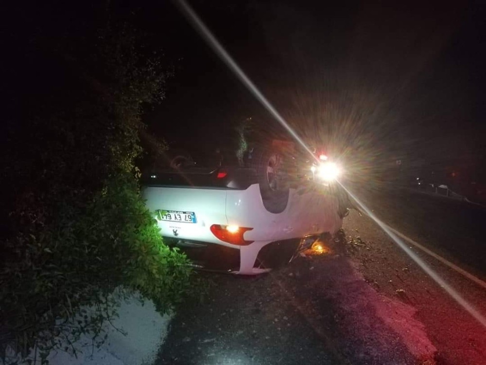 Kontrolden çıkan otomobil takla attı: 2 yaralı 