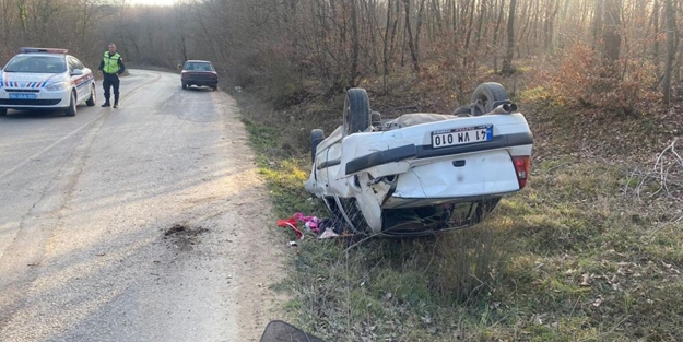 Kontrolden çıkan otomobil takla attı: Yaralılar var