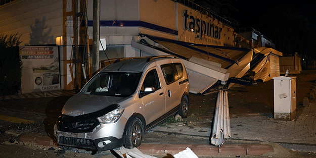 Kontrolden çıktı, mağazaya girdi