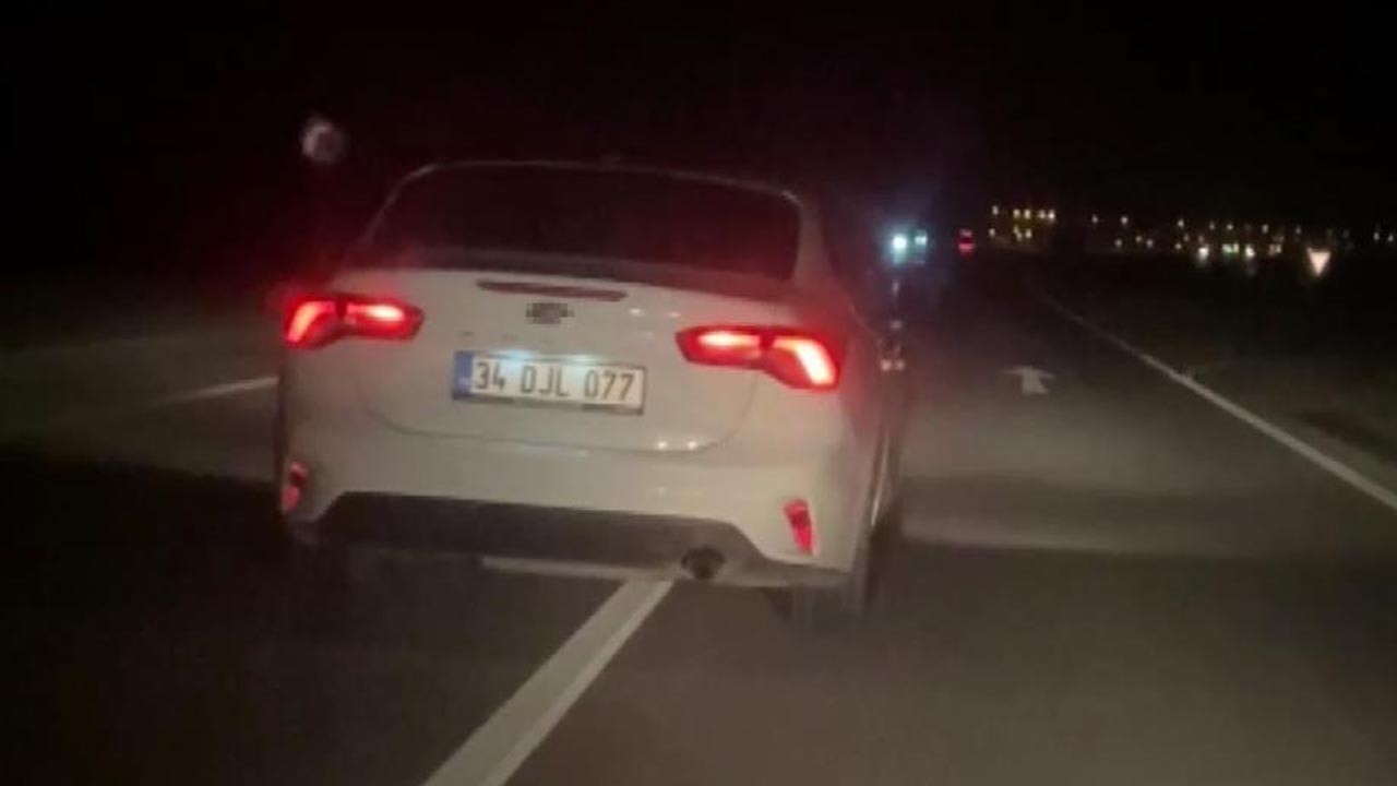 Kontrolsüzce araç kullandı kimseye yol vermedi! O anlar kamerada