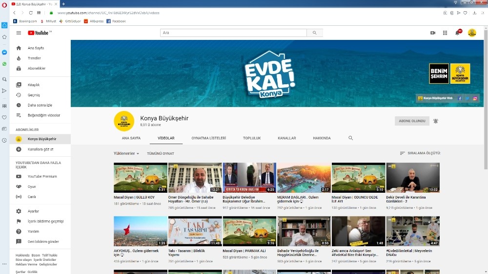 Konya Büyükşehir Youtube kanalından evlere misafir oluyor 