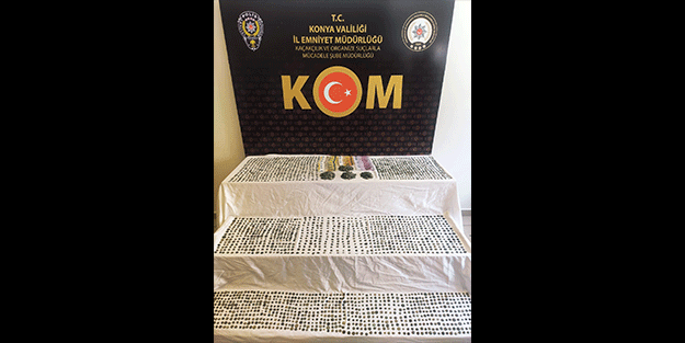 Konya'da 3 bin 330 sikke ele geçirildi