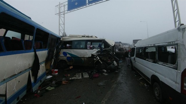 Konya'da 40 araç birbirine girdi