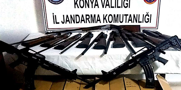 Konya'da jandarma baskını: 73 kaçak tüfek ele geçirildi!
