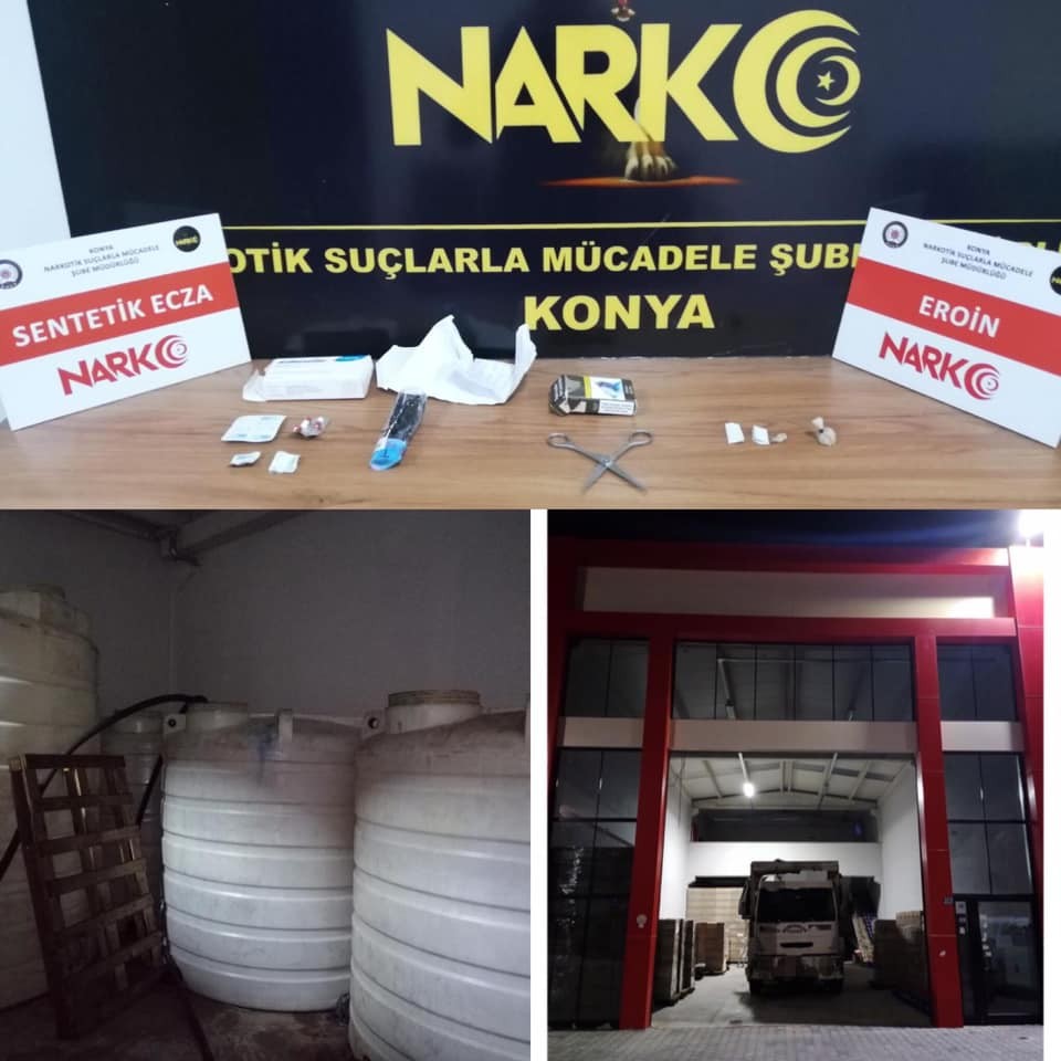 Konya’da kaçak akaryakıt ve uyuşturucu operasyonu 