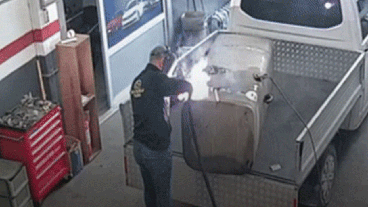 Konya'da kaynak ustası ölümden döndü! İşte böyle patladı!