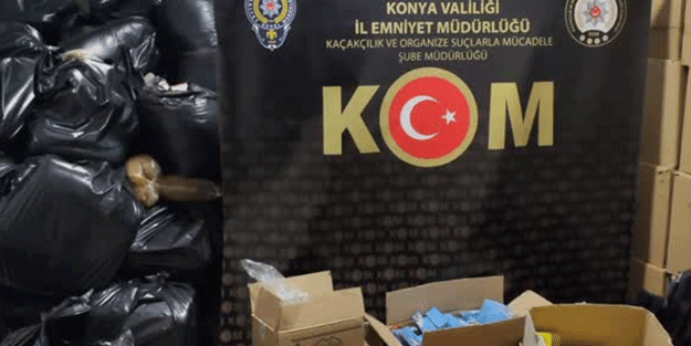Konya’da milyonlarca makaron ele geçirildi