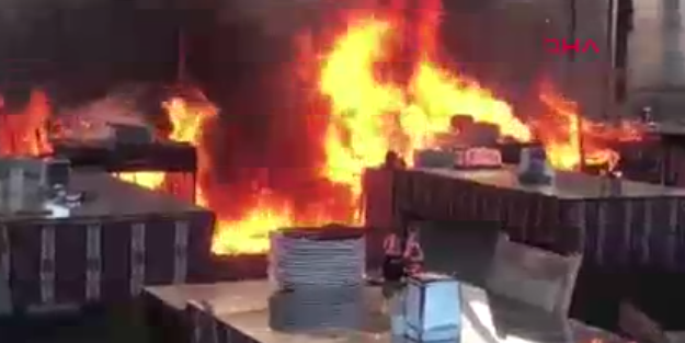 Konya'da restoranda yangın