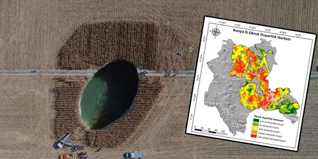 Konya'da yapay zeka yardımıyla 'obruk duyarlılık haritası' oluşturuldu