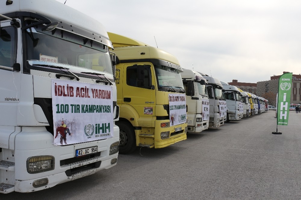Konya’dan İdlib’e 19 tır yardım malzemesi yola çıktı 