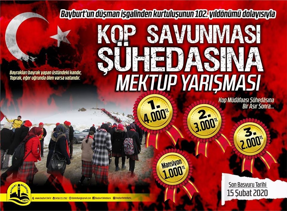 Kop savunması şehitlerine mektup yarışmasının ödülleri belli oldu 