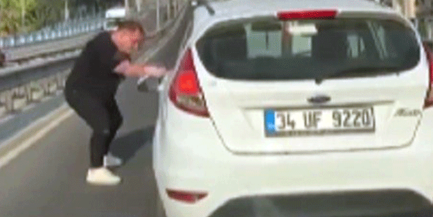 Korku dolu dakikalar! Maganda ve kadın sürücü karşı karşıya