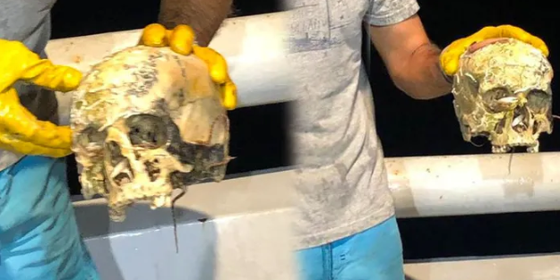 Korkunç manzara! Trol ağına insan kafası takıldı