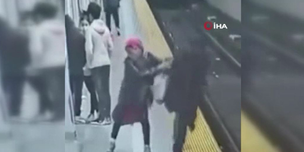 Korkunç olay! Metroda bir anda kadını raylara itti