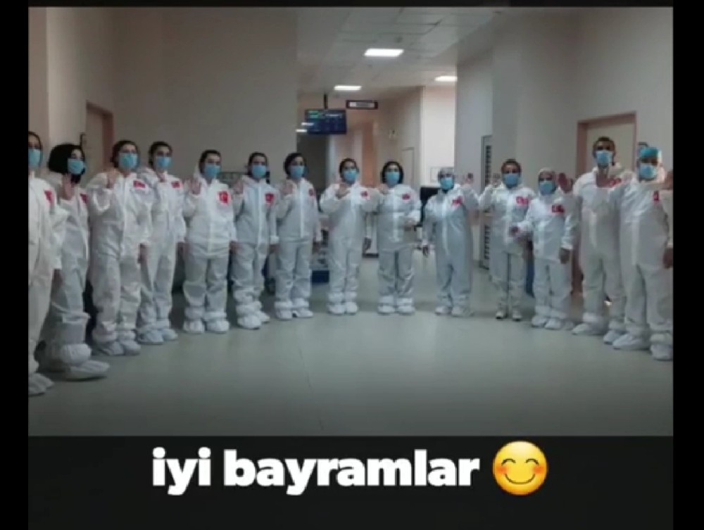 Korona ile mücadelede en ön safta olan sağlıkçılardan klipli mesaj 