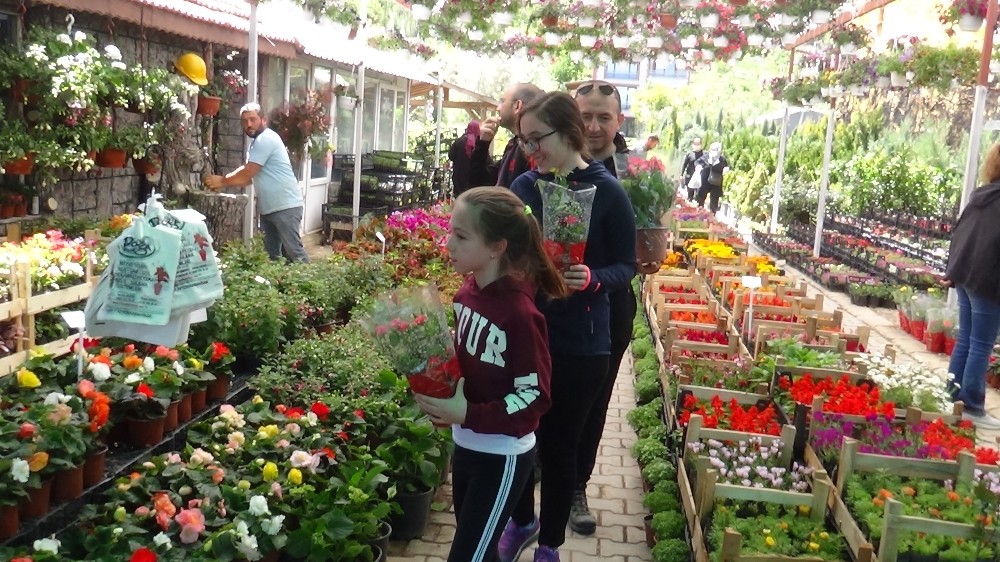 Korona virüs nedeniyle bu yıl annelere saksı çiçekleri hediye edildi 