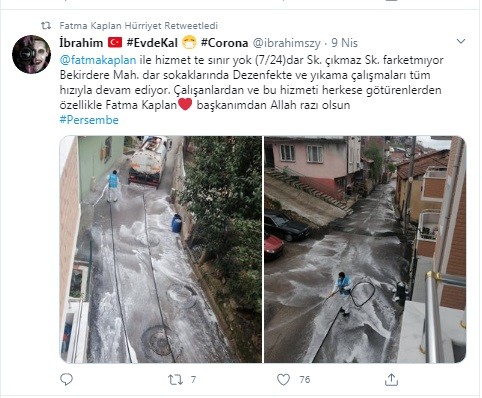 Korona virüsle mücadele eden ekiplere teşekkürlerini sosyal medyadan ilettiler 