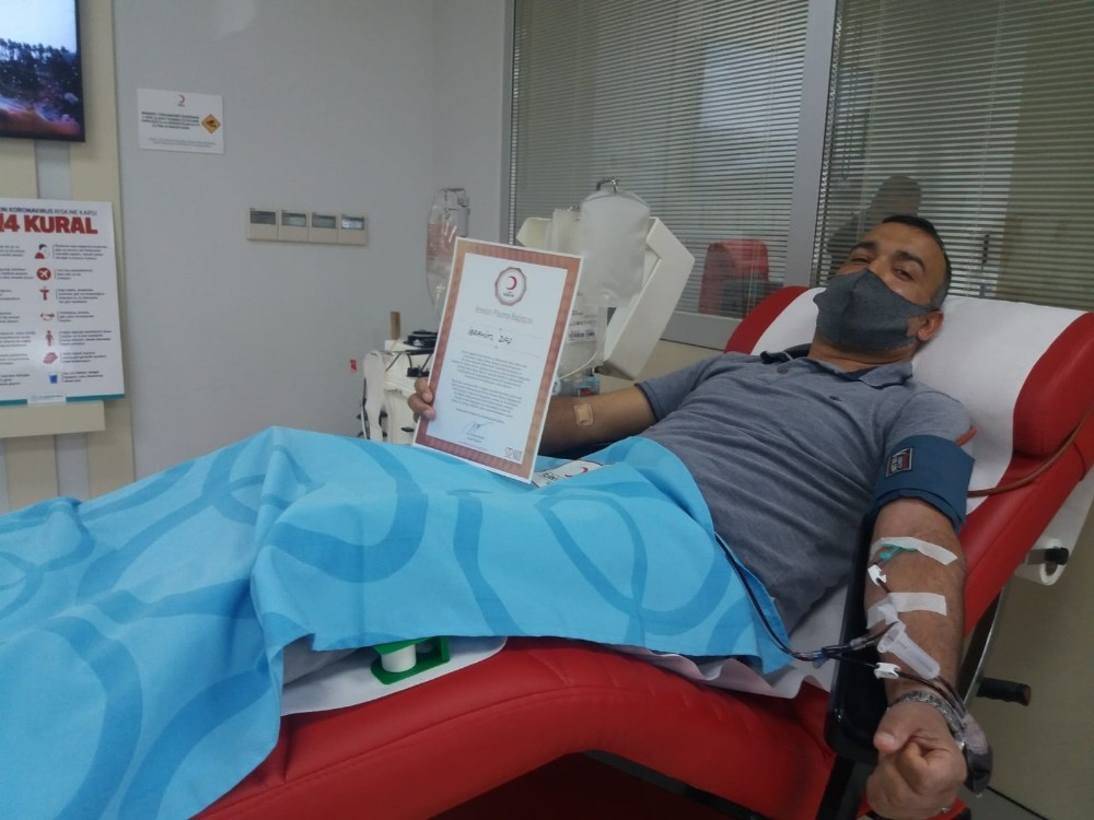 Korona virüsü yenen zabıta memuru ’immün plazma’ bağışçısı oldu 