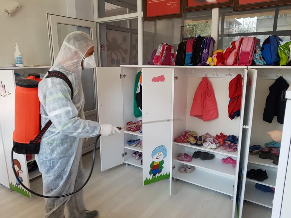 Korona virüsüne karşı her yer dezenfekte edildi 