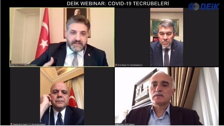 Koronavirüs mücadelesi veren 3 ülkenin Türk büyükelçileri ile online seminer 