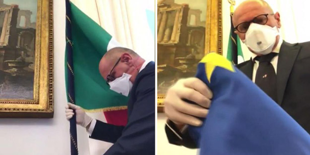 Koronavirüste ağır kayıplar veren ülkeden AB’ye görülmemiş tepki! Bayrağı indirdi