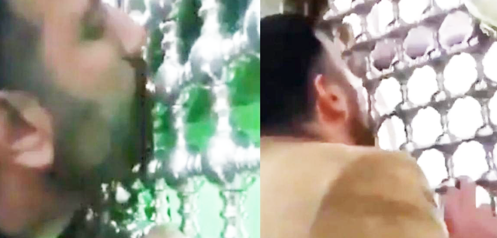 Koronavirüsten korunmak için saatlerce türbeleri bakın nasıl yalıyorlar!