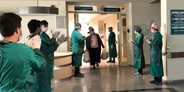 Koronayı alt eden 8 kişi alkışlarla uğurlandı