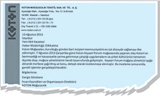 Koton çirkef müdürü görevden aldı