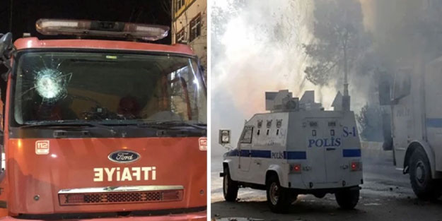 Kudurmuş köpeklerden de bu beklenir! İtfaiye aracına saldırdılar