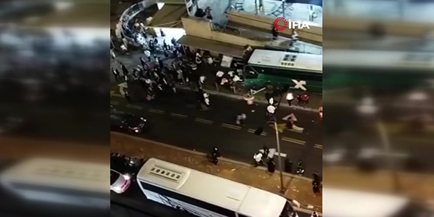 Kudüs'te feci kaza! Otobüs yayaların içine daldı