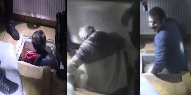 Gizli bölmede enselenen teröristler tutuklandı
