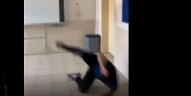 Kur-anı Kerime tekme atılan okulun müdürü ve nöbetçi yardımcısı...