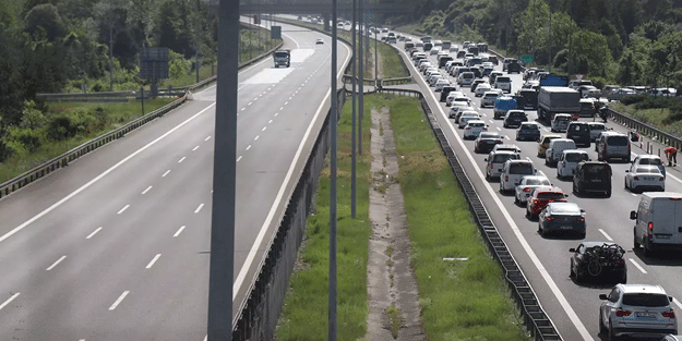 Kurban Bayramı trafiği görüntülendi! Büyük göç başladı