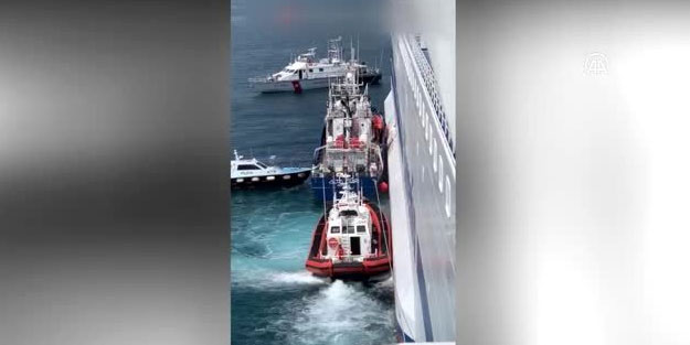 Kurtarılan mülteciler İtalyan feribotunda karantinaya alındı