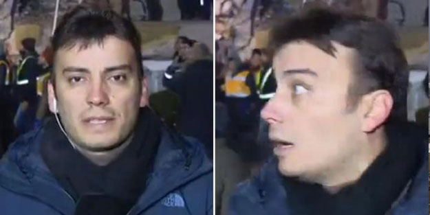 Kurtarma çalışması sırasında bina çöktü! Dehşet anları canlı yayında muhabirin yüzüne yansıdı