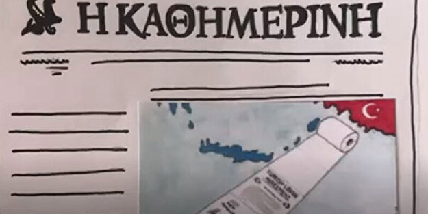 Küstah Yunan karikatür çizdiğine pişman oldu