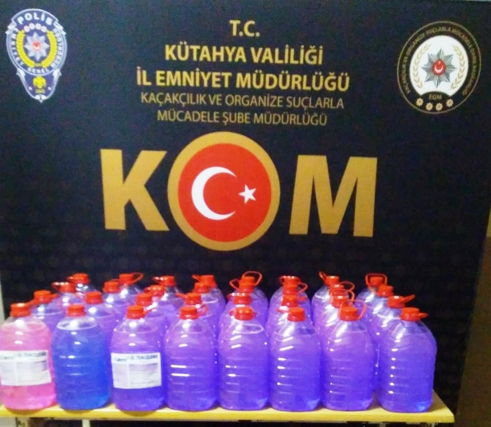 Kütahya’da 260 litre dezenfekte türü genel temizlik ürünleri ele geçirildi 