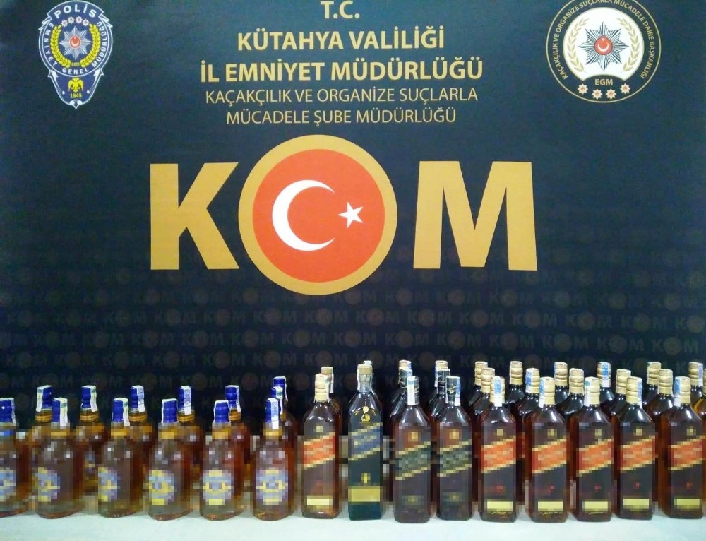 Kütahya’da 42 şişe kaçak içki ele geçirildi 