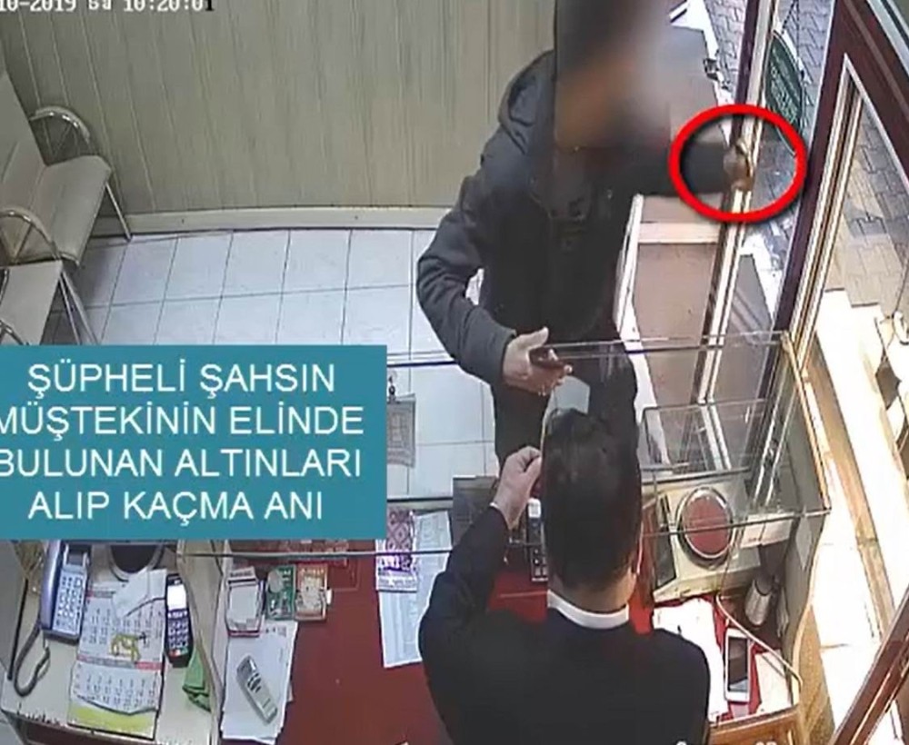 Kuyumcu hırsızı kamerada 