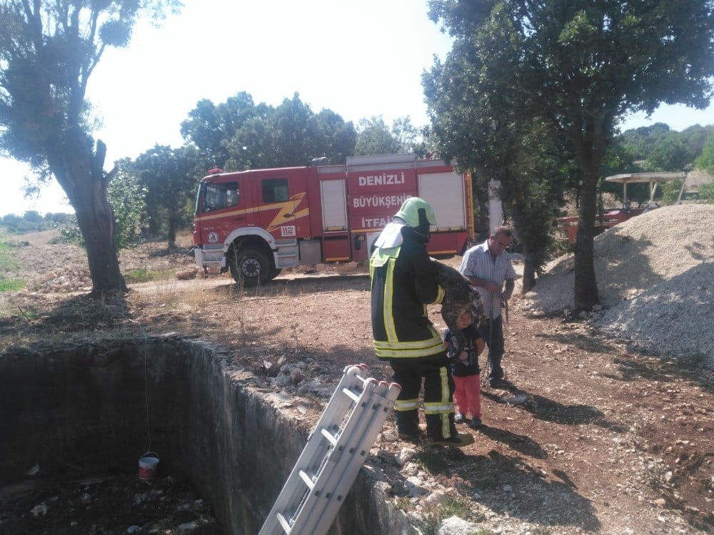 Kuyuya düşen köpeğin imdadına itfaiye yetişti 