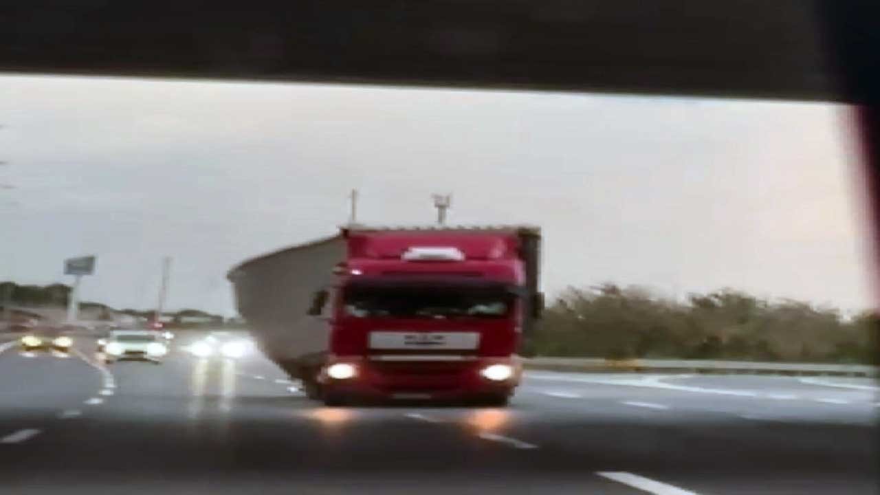 Kuzey Marmara Otoyolu'nda korku dolu anlar! Tır zikzak çizdi