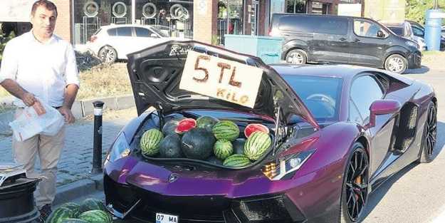 Lamborghini ile karpuz satan adama büyük şok!