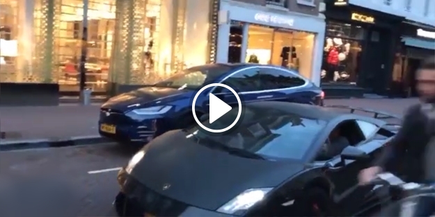 Lamborghini'yi rezil eden Tesla