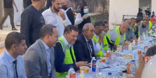 Libya Başbakanı Dibeybe Türk işçilerle iftar yaptı